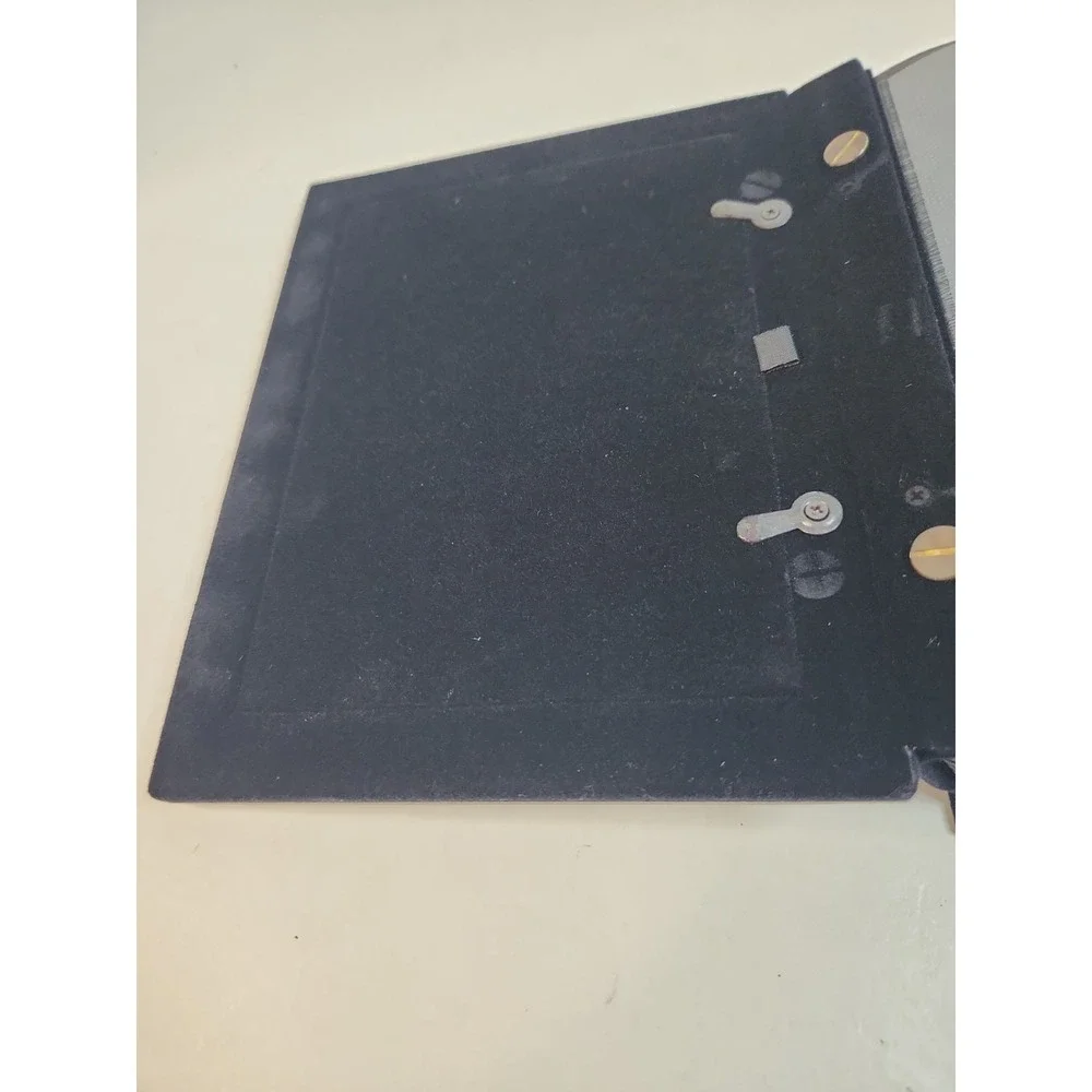 Vintage Burnes of Boston Western Theme Photo Album Silver Metal & Black Velvet